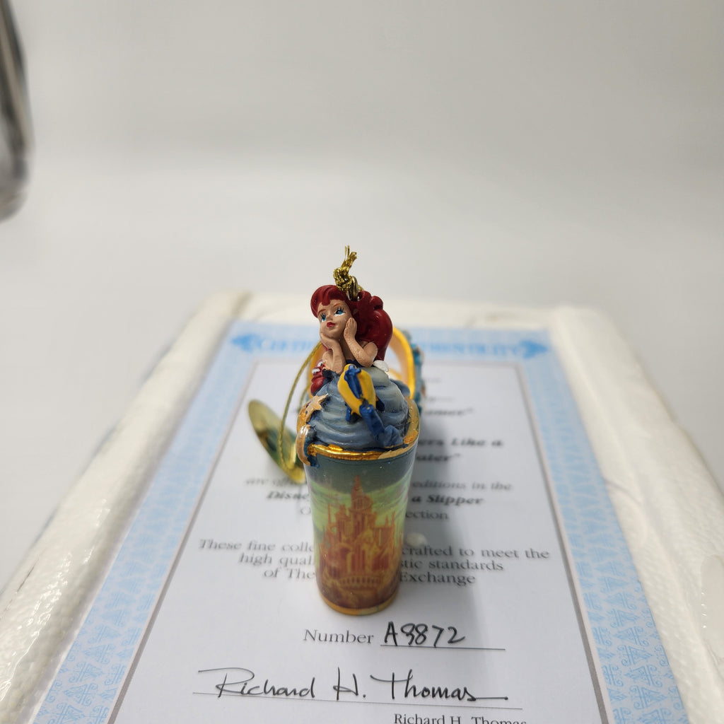 Bradford Exchange Disney Once Upon A Slipper Ornament Set Sleeping Beauty Ariel