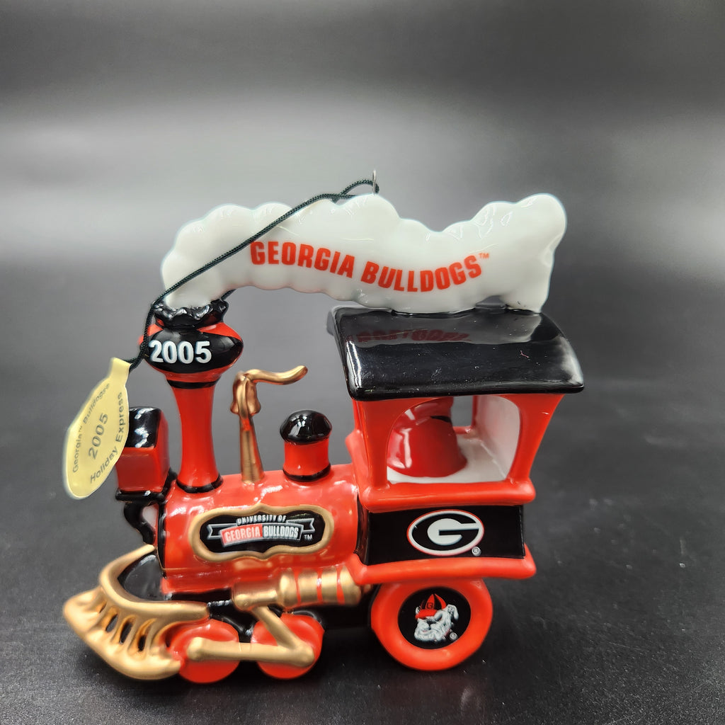 2005 Danbury Mint Georgia Bulldogs Christmas Train Ornament NIB