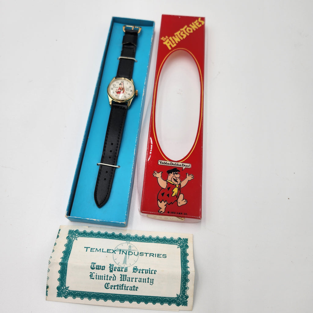 1972 Hanna-Barbera Fred Flintstone "Bowling" Manual Wind Wristwatch, manufactured by Temlex Industries