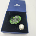 Swarovski Austrian Crystal 2008 Round Green Membership Window Ornament in presentation box with pearl base.