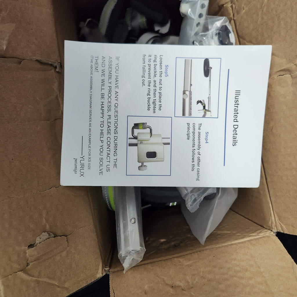 Brand New Open-Box YURUX / Petamigo inDog Wheelchair - Size XS (For Small Dogs & Cats 2-11 lbs