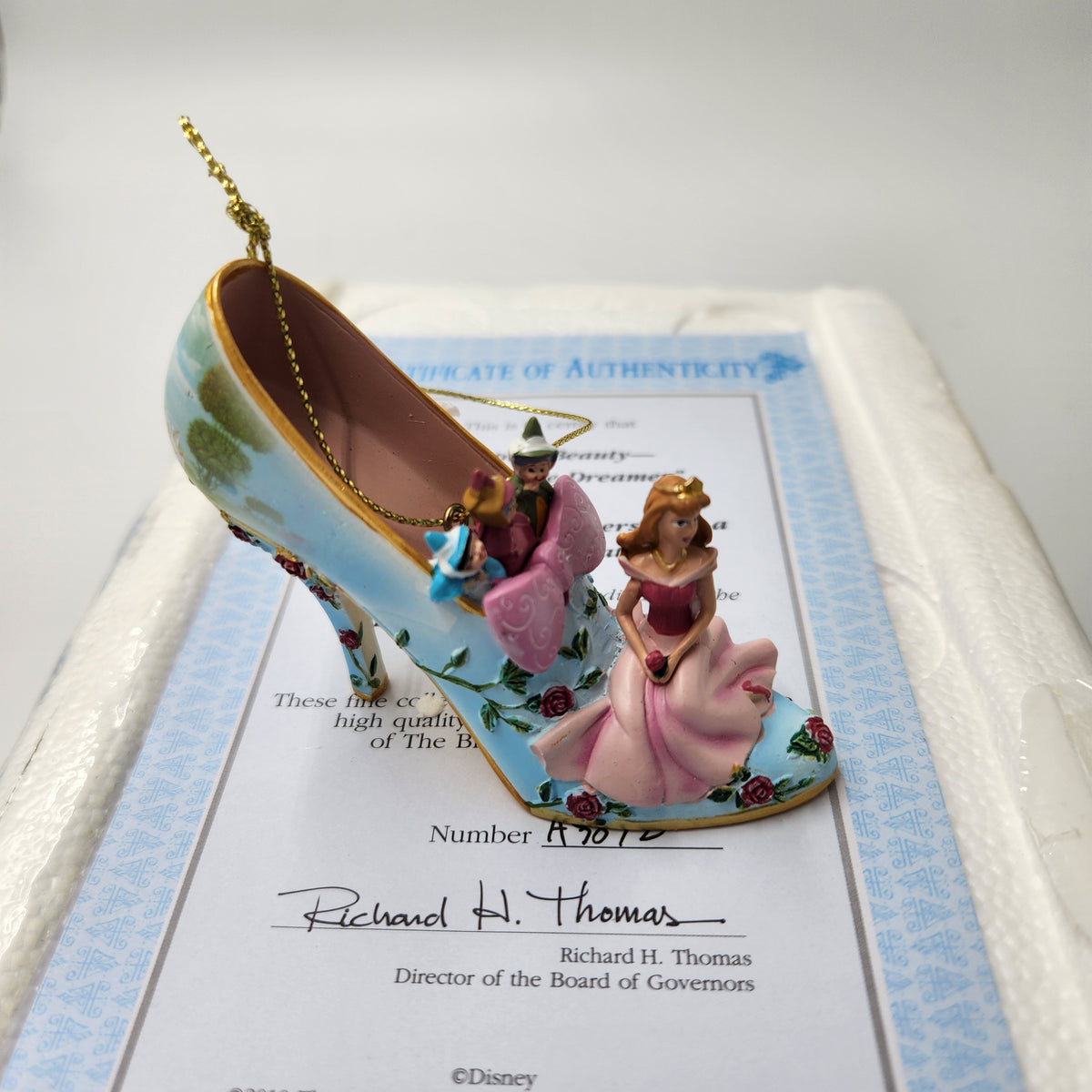 Bradford Exchange Disney Once Upon A Slipper Ornament Set Sleeping Beauty Ariel