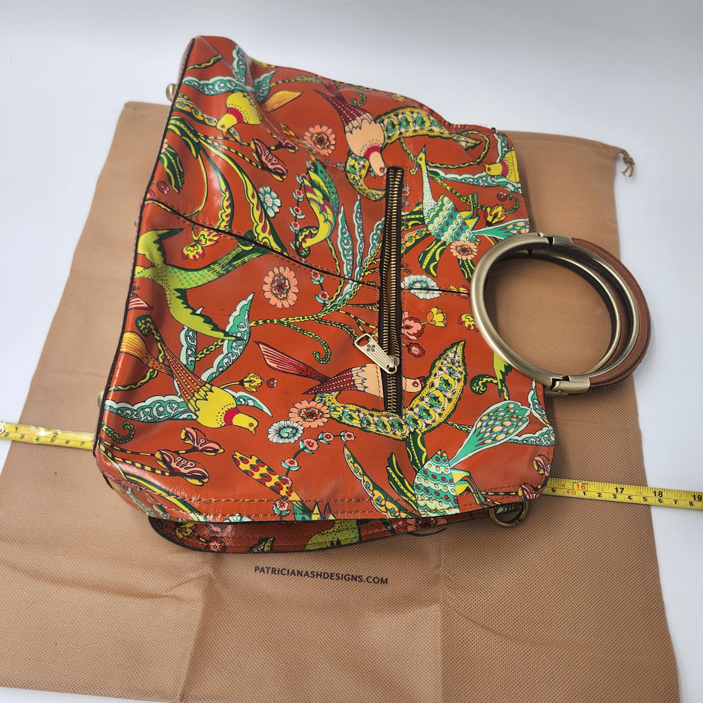 Patricia Nash Birds of Paradise Leather Satchel Bag & Coin Purse Set Dustbag