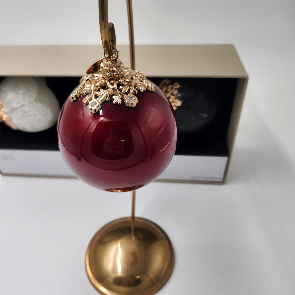 Jason Wu Nieman Marcus Target set of 3 Ornaments New in Box 2012 crimson red ornament with gold finial