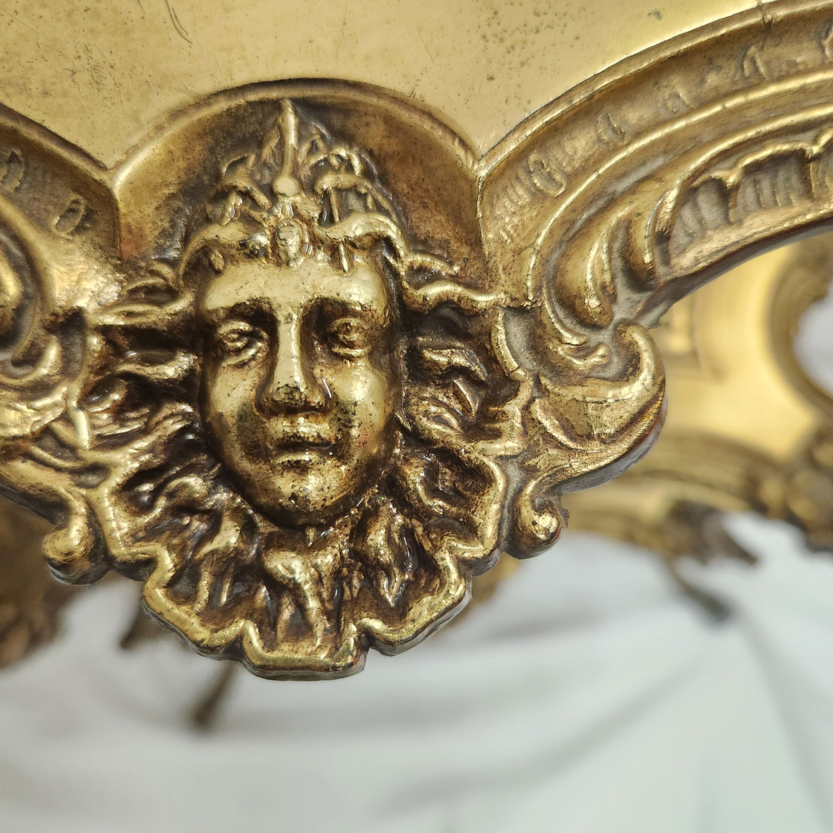 Vintage Ornate Cast Brass 3 Tier Plant Stand Dragon Grotesque French Scrollwork