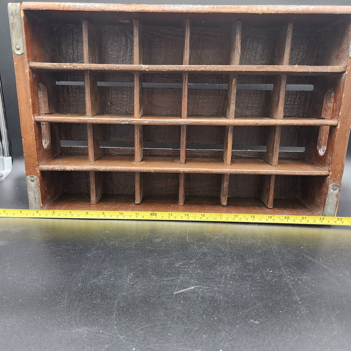 Vintage 24 Slot Dr Pepper Wooden Soda Crate Divided Box Crate 1950s/1960s