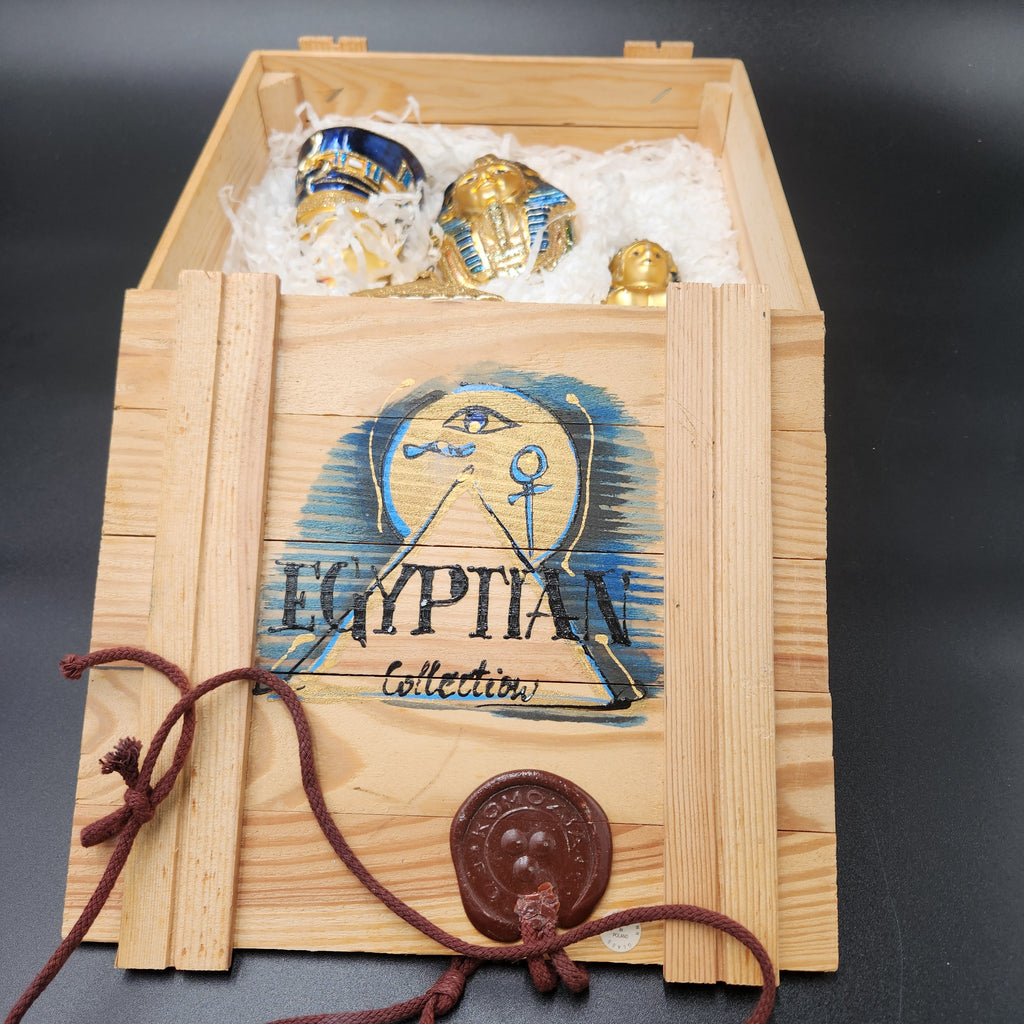 VTG 1999 Kurt S. Adler Polonaise "Egyptian Collection" 4 Pc. Ornament Set Crate INTACT WAX SEAL