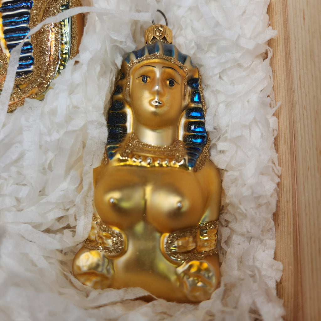 VTG 1999 Kurt S. Adler Polonaise "Egyptian Collection" 4 Pc. Ornament Set Crate INTACT WAX SEAL