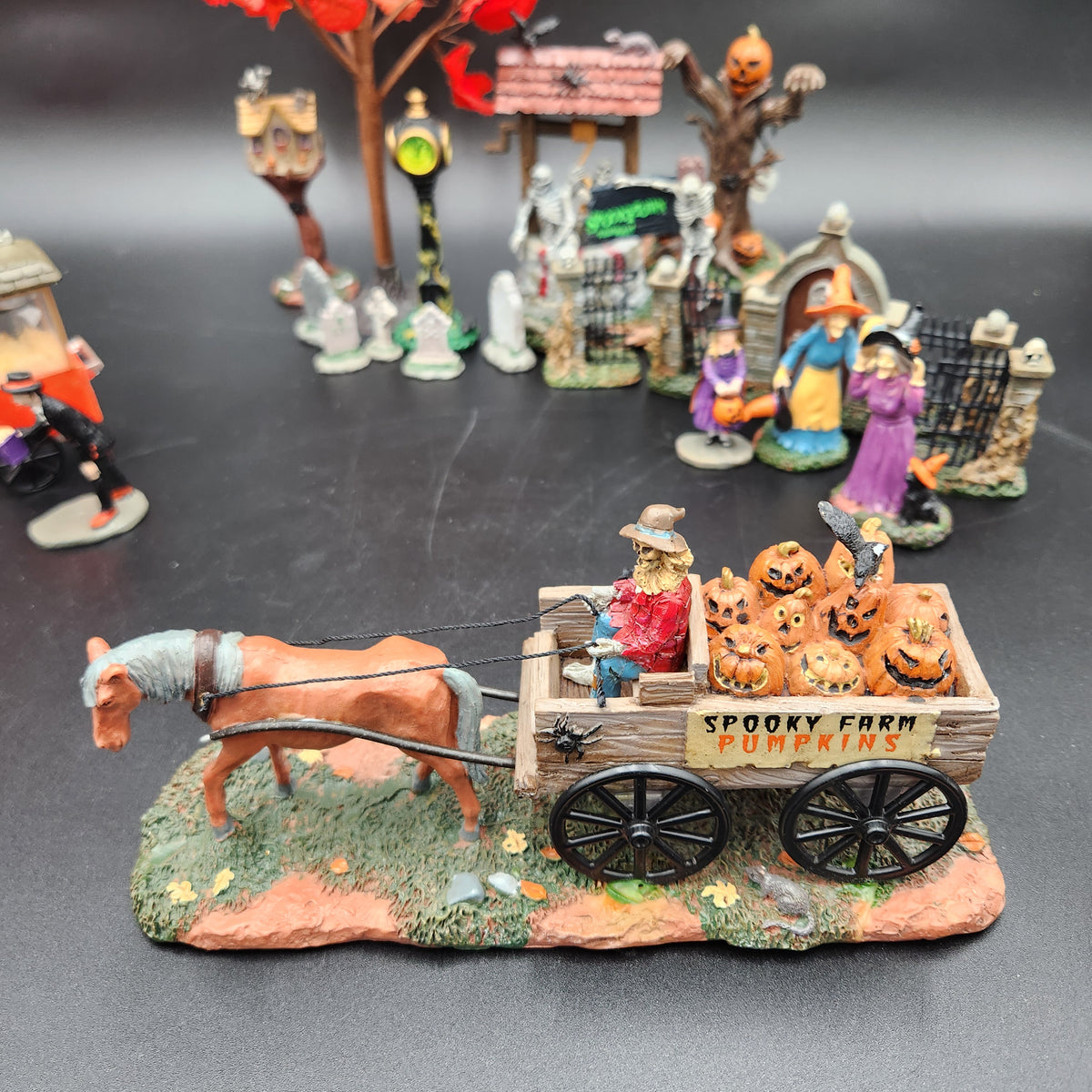 Lemax Spooky Town "Autumn Harvest & Town Square" Mega Village Bundle — 100% Complete in Box (CIB)