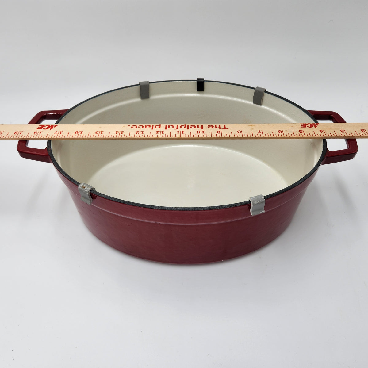 Martha Stewart 8-Quart Oval Enameled Cast Iron Dutch Oven - New-Cranberry Red