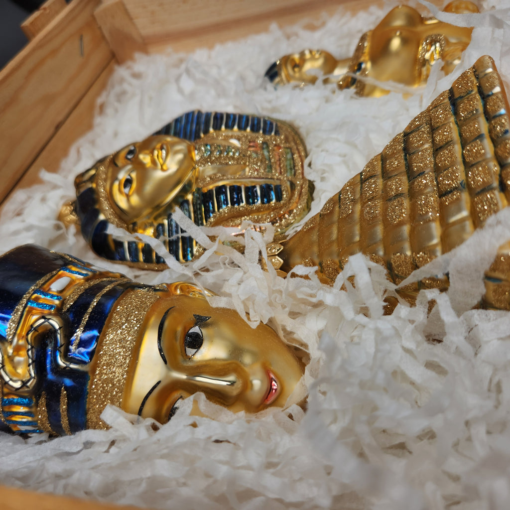 VTG 1999 Kurt S. Adler Polonaise "Egyptian Collection" 4 Pc. Ornament Set Crate INTACT WAX SEAL