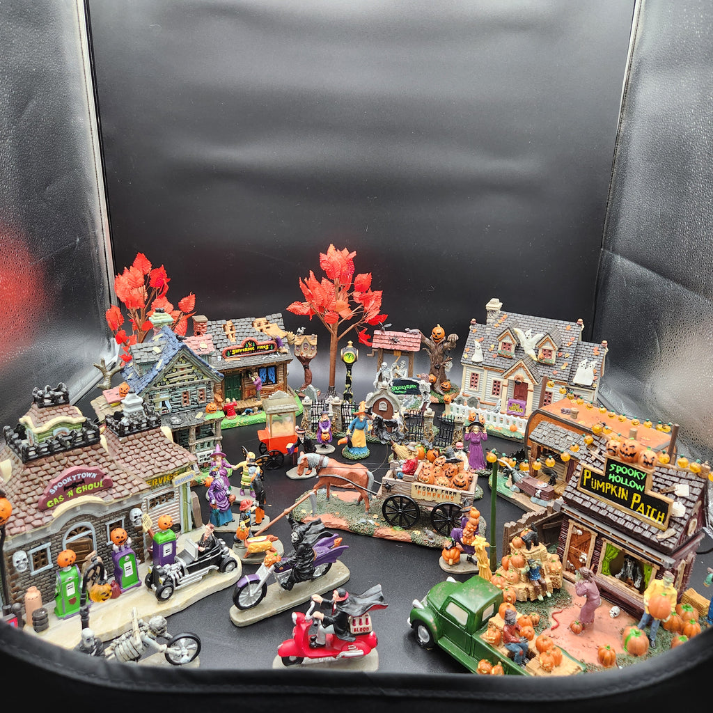 Lemax Spooky Town "Autumn Harvest & Town Square" Mega Village Bundle — 100% Complete in Box (CIB)