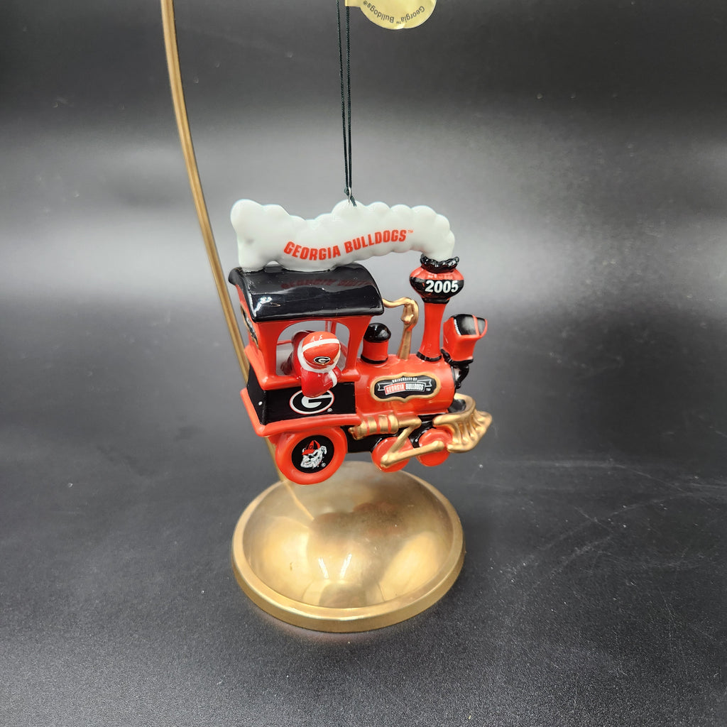 2005 Danbury Mint Georgia Bulldogs Christmas Train Ornament NIB