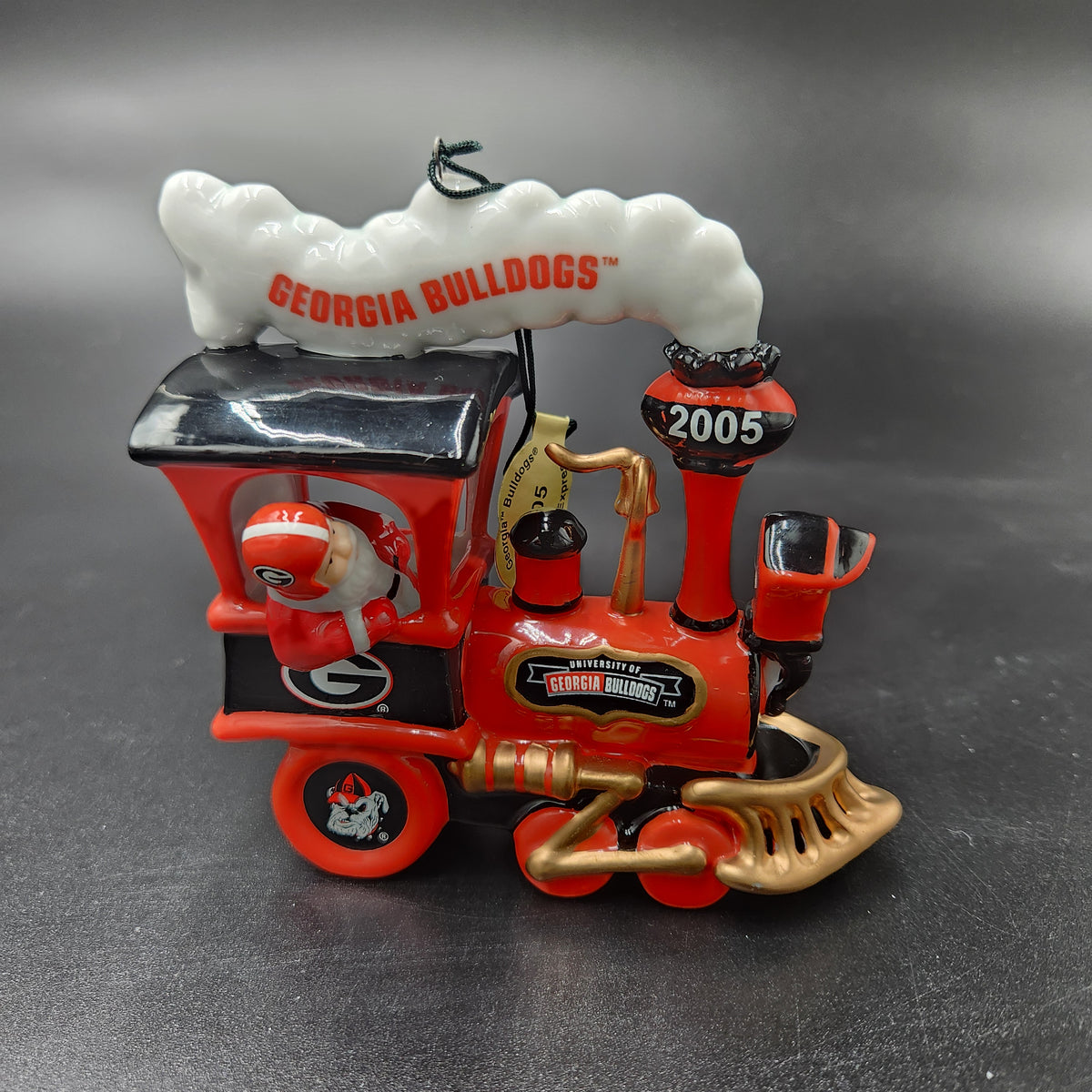 2005 Danbury Mint Georgia Bulldogs Christmas Train Ornament NIB
