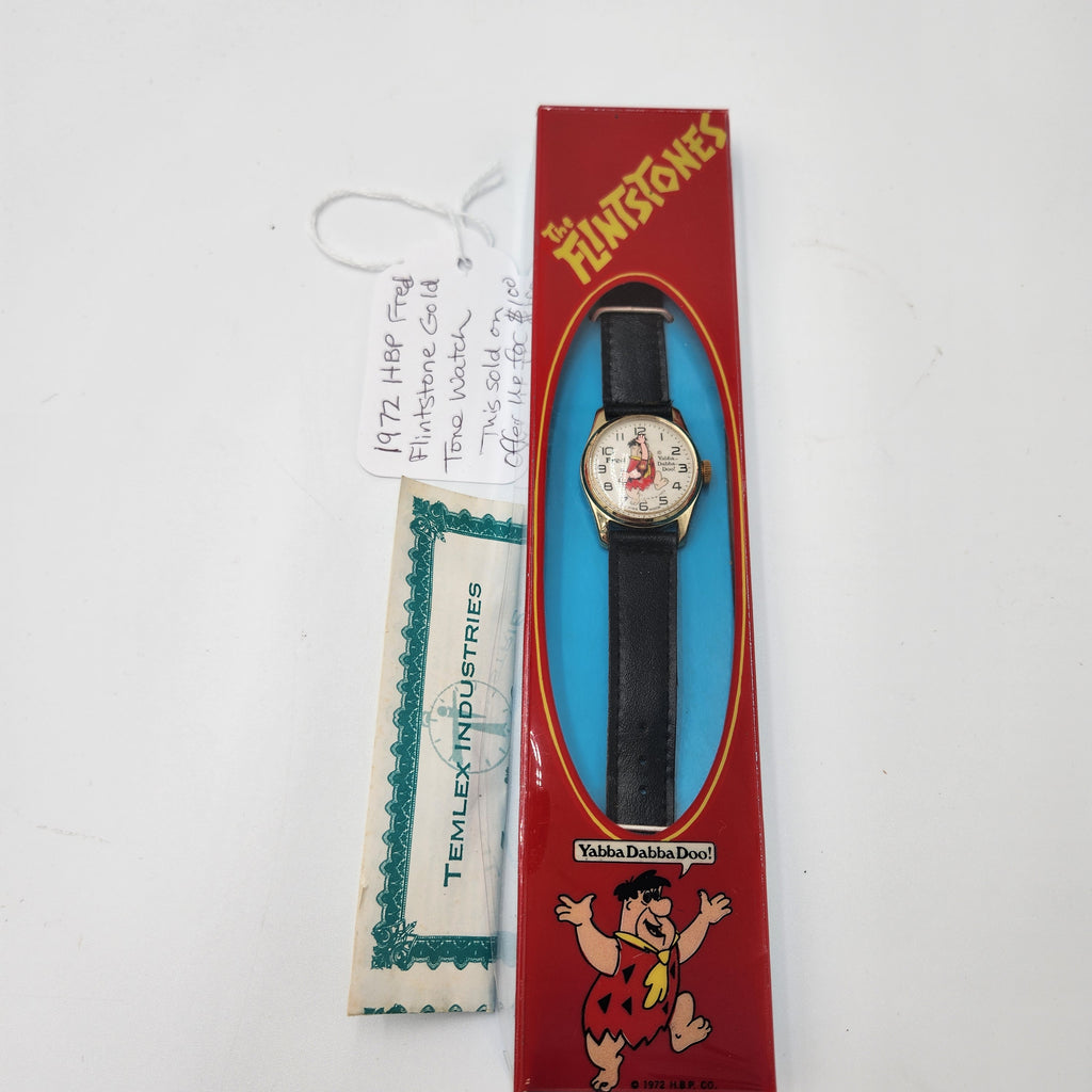 1972 Hanna-Barbera Fred Flintstone "Bowling" Manual Wind Wristwatch, manufactured by Temlex Industries