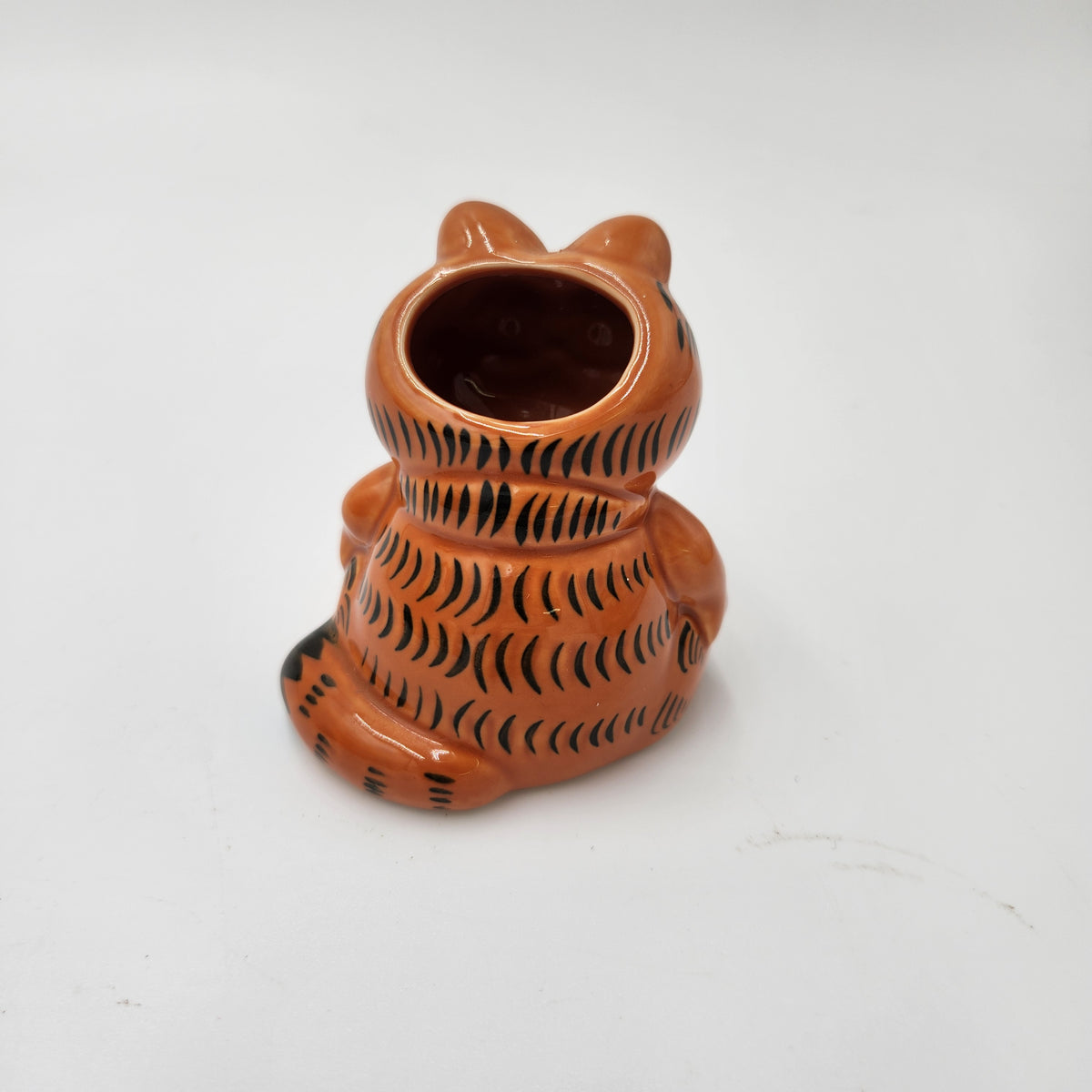 Vintage Garfield Toothpick Holder 1981 Enesco Ceramic Figurine Open Head MINT