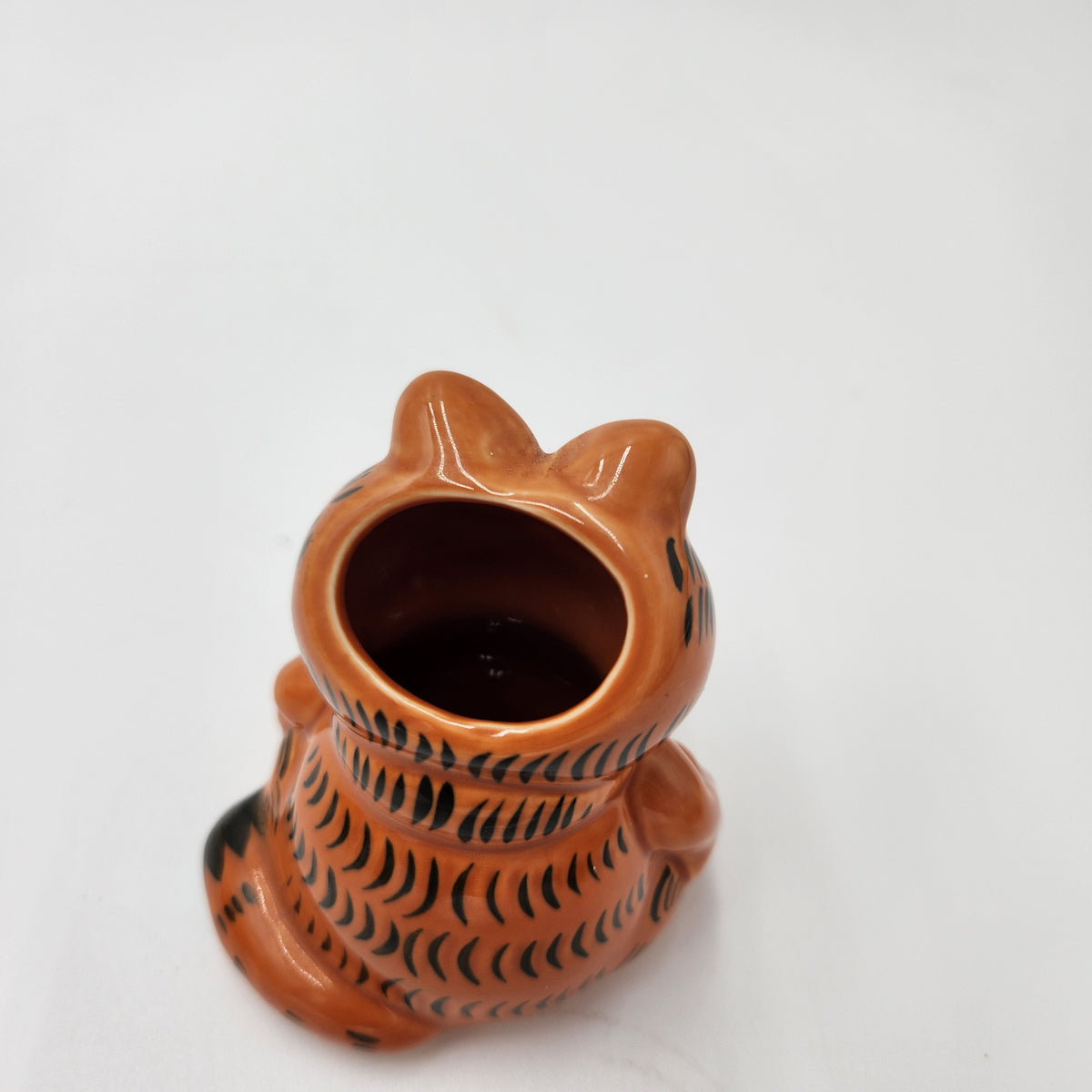 Vintage Garfield Toothpick Holder 1981 Enesco Ceramic Figurine Open Head MINT