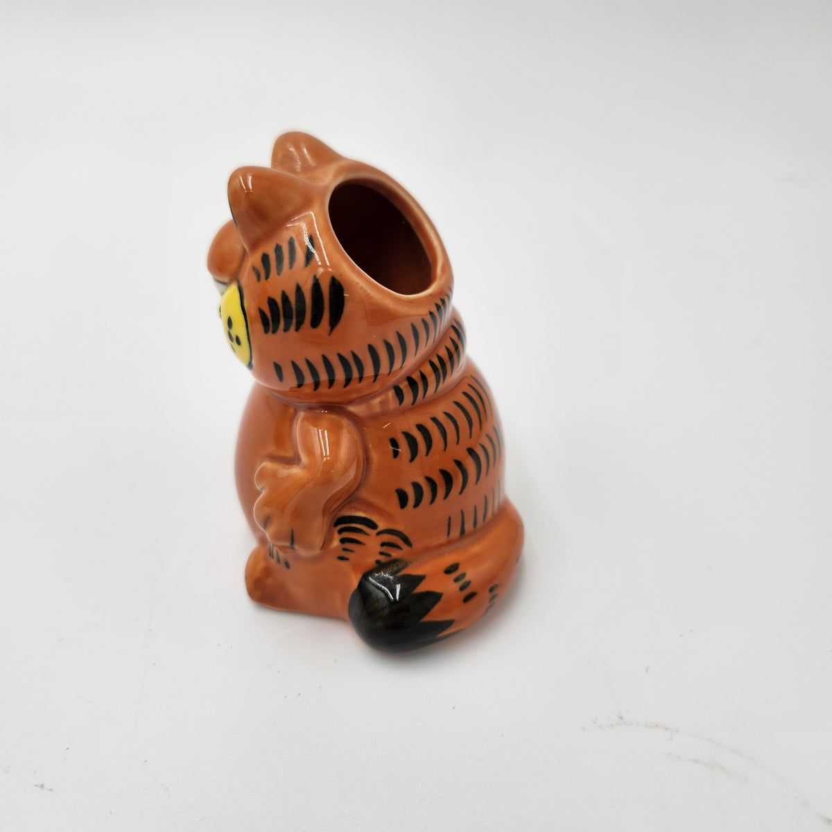Vintage Garfield Toothpick Holder 1981 Enesco Ceramic Figurine Open Head MINT